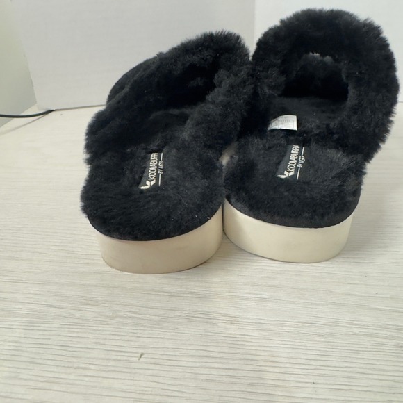 Koolaburra by UGG Furry Black Slides Women's Size 8‎ Plush Slip On Sandals - Picture 8 of 9